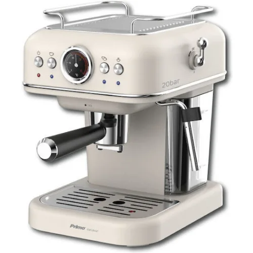Primo PREM-40445 Μηχανή Espresso 1050W Πίεσης 20bar Ιβουάρ-Chrome 400445