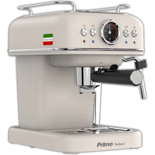 Primo PREM-40445 Μηχανή Espresso 1050W Πίεσης 20bar Ιβουάρ-Chrome 400445