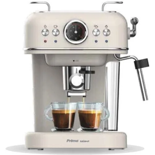 Primo PREM-40445 Μηχανή Espresso 1050W Πίεσης 20bar Ιβουάρ-Chrome 400445