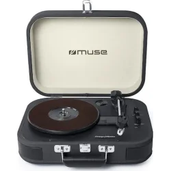 Muse MT-201 MT-201DG Βαλιτσάκι Πικάπ με Προενίσχυση και Ενσωματωμένα Ηχεία Μαύρο