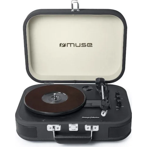 Muse MT-201 MT-201DG Βαλιτσάκι Πικάπ με Προενίσχυση και Ενσωματωμένα Ηχεία Μαύρο