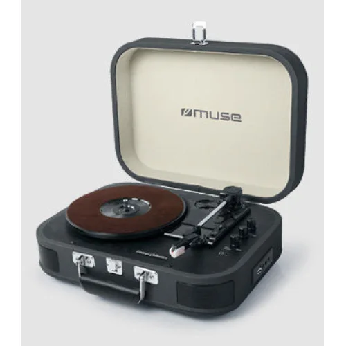 Muse MT-201 MT-201DG Βαλιτσάκι Πικάπ με Προενίσχυση και Ενσωματωμένα Ηχεία Μαύρο