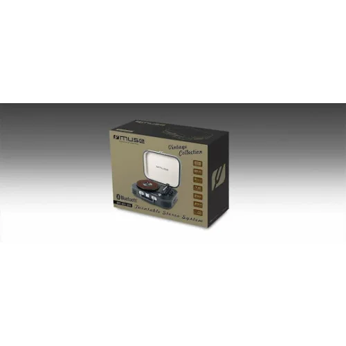 Muse MT-201 MT-201DG Βαλιτσάκι Πικάπ με Προενίσχυση και Ενσωματωμένα Ηχεία Μαύρο
