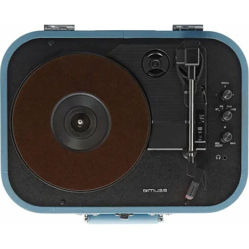 Muse MT-201BVB MT-201BVB Βαλιτσάκι Πικάπ με Belt Drive, Προενίσχυση και Ενσωματωμένα Ηχεία Black / Blue