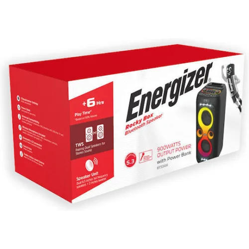 Party Box Bluetooth Με Μικρόφωνο και Power Bank BTS566 ENERGIZER