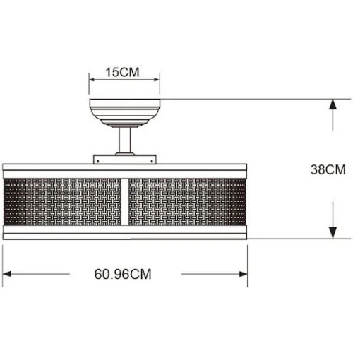 Primo PRCF-80657 Ανεμιστήρας Οροφής 60cm με Φως Μαύρος / ΚαφέΚωδικός: 800657