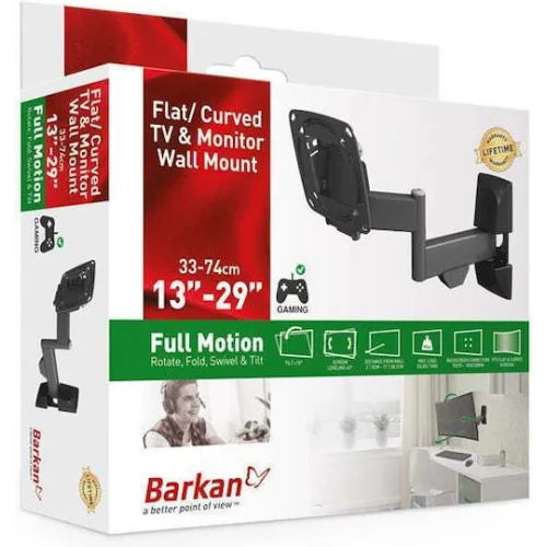 Barkan 590502.0013 Βάση Τηλεόρασης Τοίχου με Βραχίονα έως 26" και 15kg