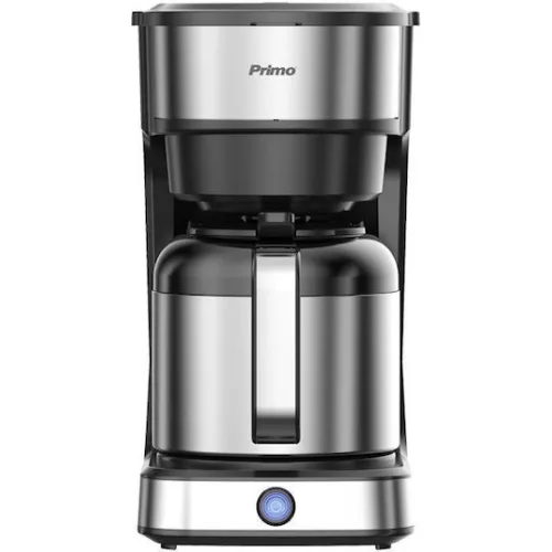 Καφετιέρα φίλτρου PRCM-40581 Primo με ανοξείδωτη κανάτα θερμός 1.2L 10φλ Μαύρη-Inox