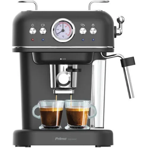 Μηχανή Καφέ Espresso PREM-40444 Primo Eco 20Bar 3σε1 Αναλογικό καντράν θερμοκρασίας Μαύρη-Chrome