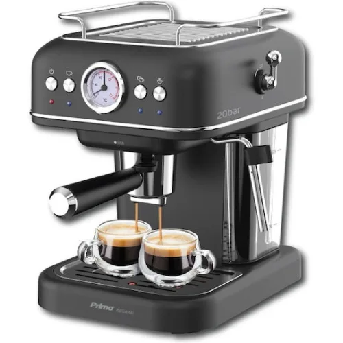 Μηχανή Καφέ Espresso PREM-40444 Primo Eco 20Bar 3σε1 Αναλογικό καντράν θερμοκρασίας Μαύρη-Chrome