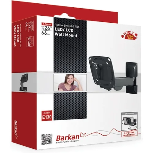 Barkan 590502.0012 Βάση Τηλεόρασης Τοίχου με Βραχίονα έως 26"