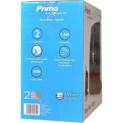 Ανεμιστήρας Box Fan 15827/15727 Primo 7'' 18εκ. Μαύρος