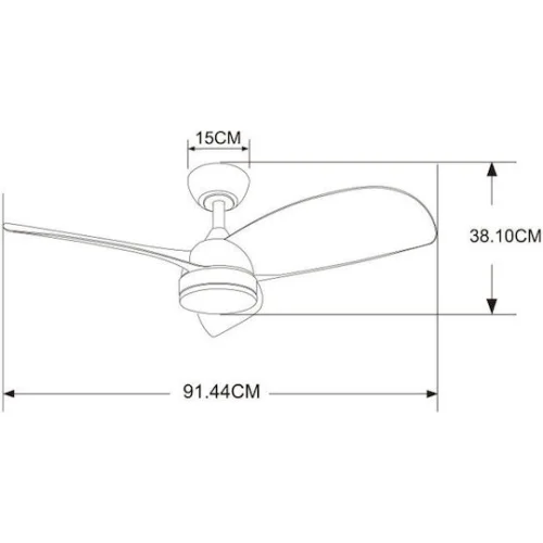 Primo PRCF-80659 Ανεμιστήρας Οροφής 91.44cm με Φως Πορτοκαλί / ΠολύχρωμοςΚωδικός: 800659