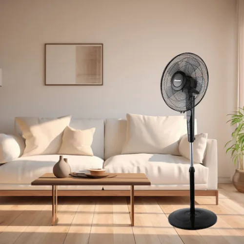 Primo PRSF-80505 Ανεμιστήρας Ορθοστάτης 60W Διαμέτρου 40cm με Τηλεχειριστήριο ΜαύροςΚωδικός: 800505