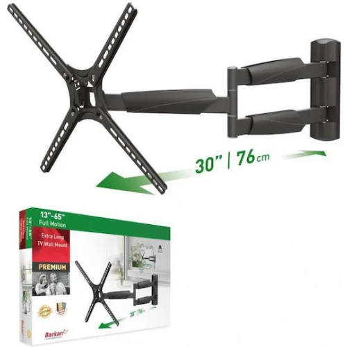 Barkan BM343XL Βάση Τηλεόρασης Τοίχου έως 65" και 36kg Μαύρο