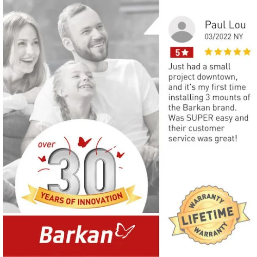 Barkan BM343XL Βάση Τηλεόρασης Τοίχου έως 65" και 36kg Μαύρο