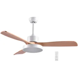 Ανεμιστήρας Οροφής PRCF-80616 Primo 52'' 130εκ. Με Τηλεχειριστήριο 1Φως LED 3Φτερά Λευκός με ξύλινα φτερά