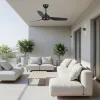 Ανεμιστήρας Οροφής PRCF-80730 PRIMO 52'' 132εκ. Με Τηλεχειριστήριο 3Φτερά IP66 Μαύρος
