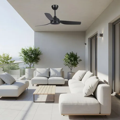 Ανεμιστήρας Οροφής PRCF-80730 PRIMO 52'' 132εκ. Με Τηλεχειριστήριο 3Φτερά IP66 Μαύρος