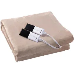 Ηλεκτρικό Επίστρωμα PREB-81084 Primo Διπλό 160x140cm Flannel Fleece Μπέζ