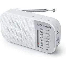 Ραδιόφωνο M-025RW MUSE Μπαταρίας Λευκό Αναλογικό