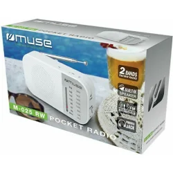 Ραδιόφωνο M-025RW MUSE Μπαταρίας Λευκό Αναλογικό