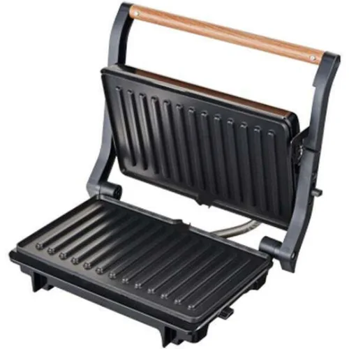 Τοστιέρα Panini PRPT-40492 Primo Αντικολλητικές πλάκες 1000W Wooden-Μαύρη