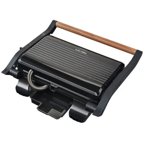 Τοστιέρα Panini PRPT-40492 Primo Αντικολλητικές πλάκες 1000W Wooden-Μαύρη