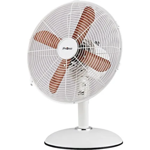 Ανεμιστήρας Επιτραπέζιος PRΤF-80621 Primo 12'' 30εκ. Λευκό - Ξύλο