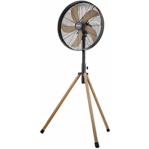 Ανεμιστήρας Ορθοστάτης PRSF-80580 Primo 18'' 45εκ. Μεταλλικός Με Wooden Finish Τρίποδο Μαύρος