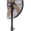 Ανεμιστήρας Ορθοστάτης PRSF-80580 Primo 18'' 45εκ. Μεταλλικός Με Wooden Finish Τρίποδο Μαύρος