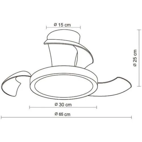 Primo Prcf-80684 Ανεμιστήρας Οροφής 66.04cm με Φως Διάφανος / ΡοζΚωδικός: 800684