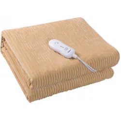 Ηλεκτρικό Επίστρωμα PREB-81082 Primo Διπλό 160x140cm Stripe Flannel Μπέζ