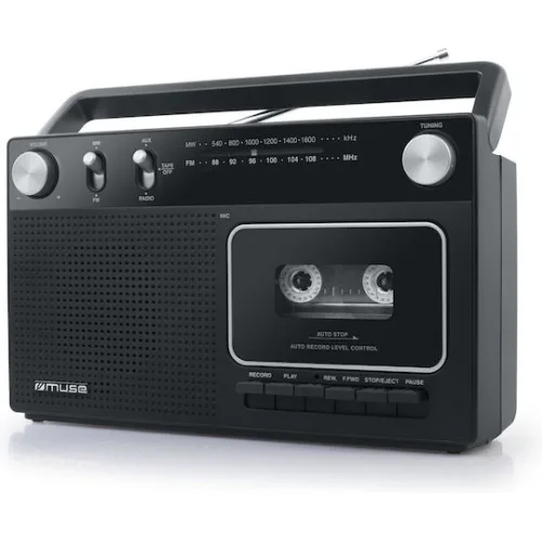 Muse M-152 RC Φορητό Ηχοσύστημα με Κασετόφωνο / Ραδιόφωνο ΜαύροΚωδικός: M-152RC
