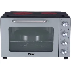 Φουρνάκι PREO-40456NS Με 2 Κεραμικές Εστίες 50L Με Αέρα & Υάλινη Πρόσοψη Ανθρακί