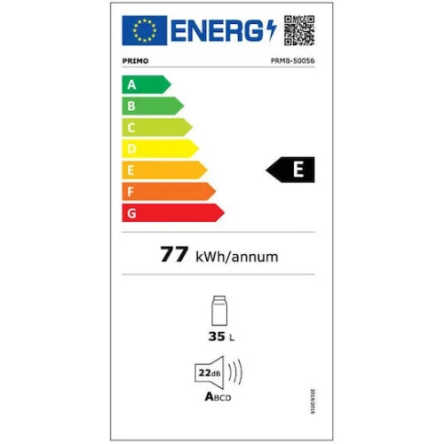 Mini Bar PRMB-50056 Primo 40L Thermoelectric Μονόπορτο Μαύρο