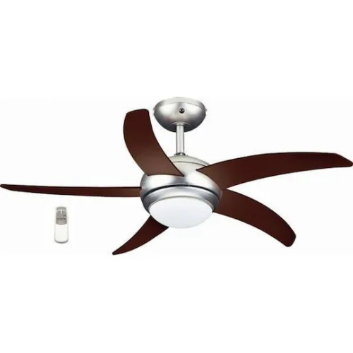 Primo PRCF-80424 Ανεμιστήρας Οροφής 110cm με Φως Καφέ / ΑσημίΚωδικός: 800424