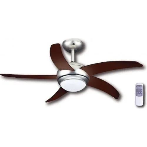 Primo PRCF-80424 Ανεμιστήρας Οροφής 110cm με Φως Καφέ / ΑσημίΚωδικός: 800424