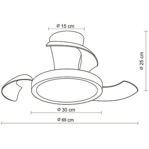 Primo Prcf-80685 Ανεμιστήρας Οροφής 66.04cm με Φως Διάφανος / ΜπλεΚωδικός: 800685