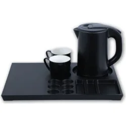 Ξενοδοχειακό σετ καλωσορίσματος PRWT-50086 Primo 0.8L 1200W με Ανοξείδωτο Cool touch Μαύρο βραστήρα & Βάση μελαμίνης