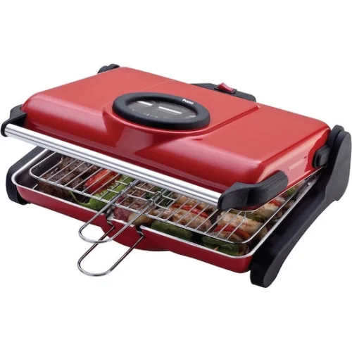 Ψηστιέρα Παραδοσιακή AB661 Primo 1200W 2πλή σχάρα 34X25εκ. Κόκκινη