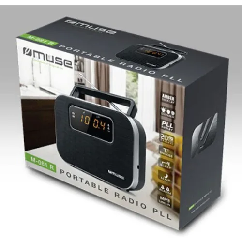 Muse M-081 R Επιτραπέζιο Ραδιόφωνο Ρεύματος / Μπαταρίας Μαύρο
