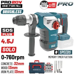 BORMANN Pro BBP5336CA Πνευματικό Σκαπτικό Μπαταρίας SDS-PLUS Brushless 20V,4.5J,0-760rpm,SOLO
