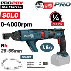 BORMANN Pro BBP5155 Κατσάβιδι Γυψοσανίδας Μπαταρίας 20V, Li-Ion, 0-4000rpm, SOLO