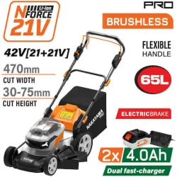 NAKAYAMA Pro EC1730X44 Μηχανή Γκαζόν Αυτοκινούμενη Μπαταρίας Brushless 42V,2x4Ah,Κοπή 47cm