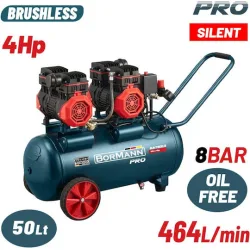 BORMANN BAT5013 Αεροσυμπιεστής Μονομπλόκ,Oil Free,Silent,Brushless,4Hp,50L,464L/min