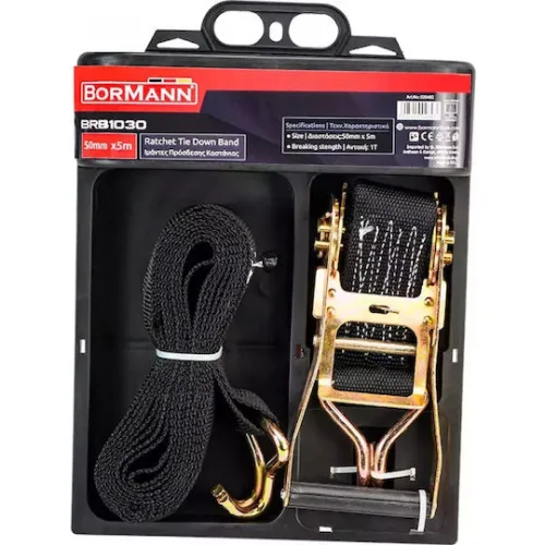 BORMANN Pro BRB1030 Ιμάντες Πρόσδεσης Καστάνιας 50mm x 5m,Αντοχή 1Ton