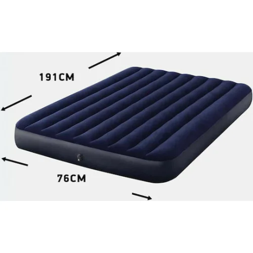 Intex Φουσκωτό Στρώμα Ύπνου Μονό Classic Downy 191x76x25εκ. ΜπλεΚωδικός: 64756