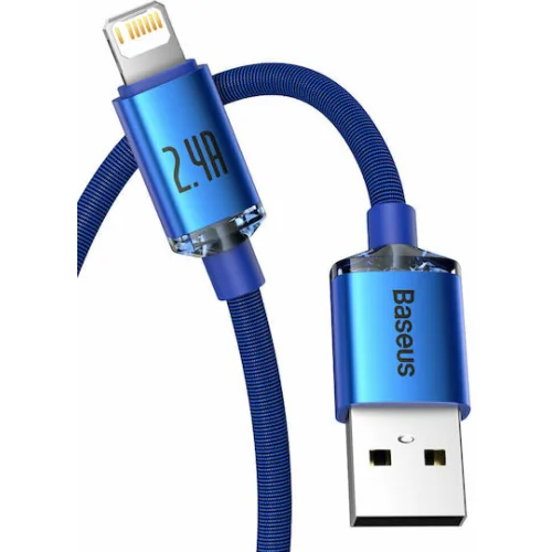 Baseus Crystal Shine Braided USB to Lightning Cable Μπλε 2m (CAJY000103)