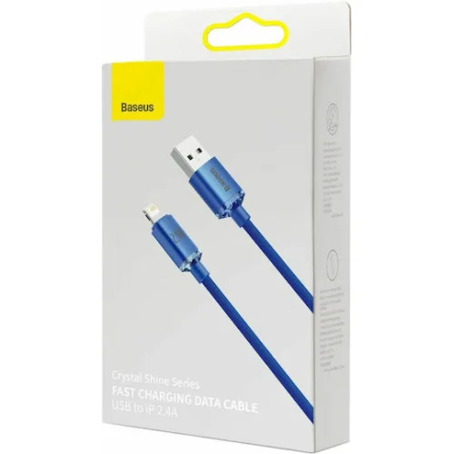 Baseus Crystal Shine Braided USB to Lightning Cable Μπλε 2m (CAJY000103)